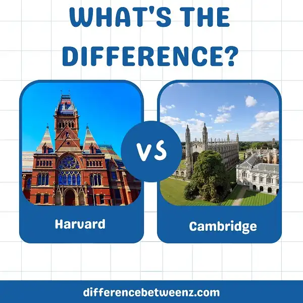 Perbedaan antara Harvard dan Cambridge